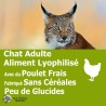 Wild Lyophilisé Perfect Cat -  Lyophilisé Chat, avec du Poulet frais, fabriqué sans céréales, peu de glucides