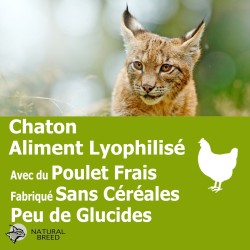 Wild Lyophilisé Chicken Kitten -  Lyophilisé Chaton, avec du Poulet frais, fabriqué sans céréales, peu de glucides