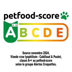 Viande crue lyophilisée - Cabillaud & Poulet