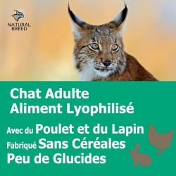 Lyophilisé chat adulte poulet & lapin – Alternative BARF pratique