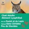 Lyophilisé chat adulte poulet & lapin – Alternative BARF pratique