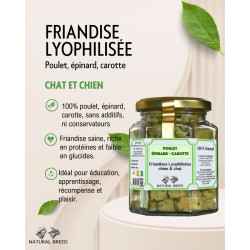 friandise lyophilisée poulet épinard carotte
