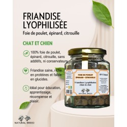 friandise lyophilisée foie de poulet epinard citrouille
