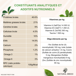 Croquettes chien poisson sans céréales pauvre en glucides | Wild Diet Fish