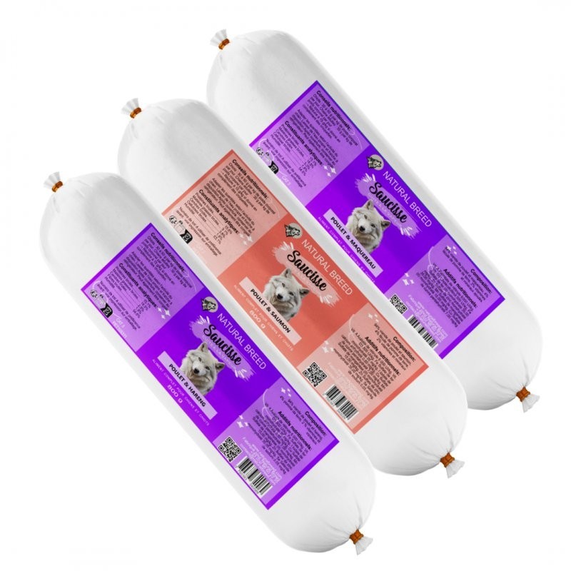 PACK Fish sausages - Complete dog food