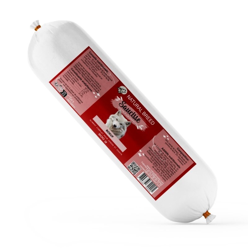Beef sausage - Complete dog food