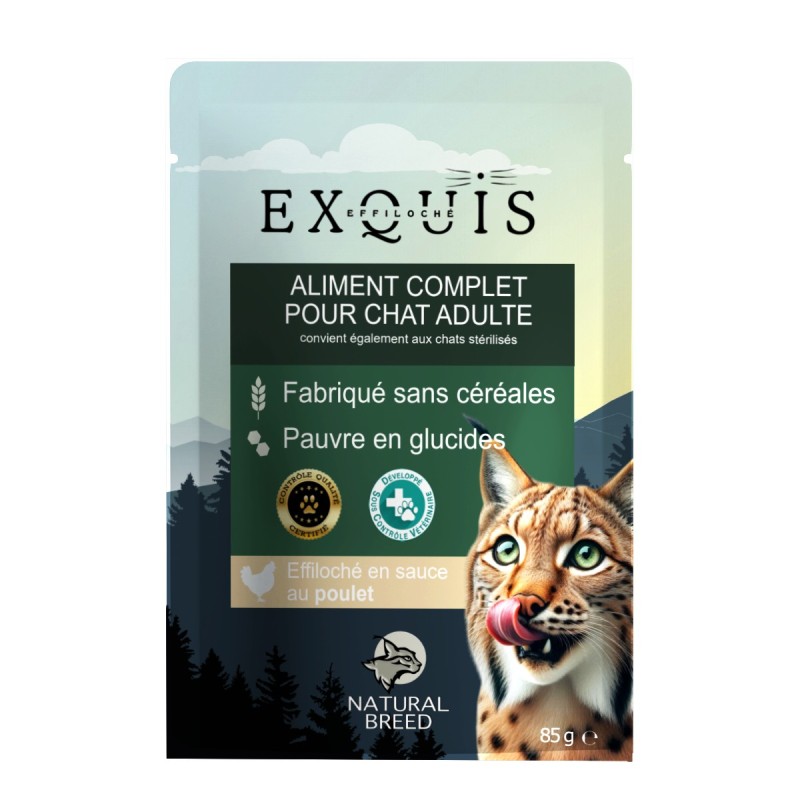 effiloché poulet Natural Breed pour chat effiloché poulet Natural Breed pour chat