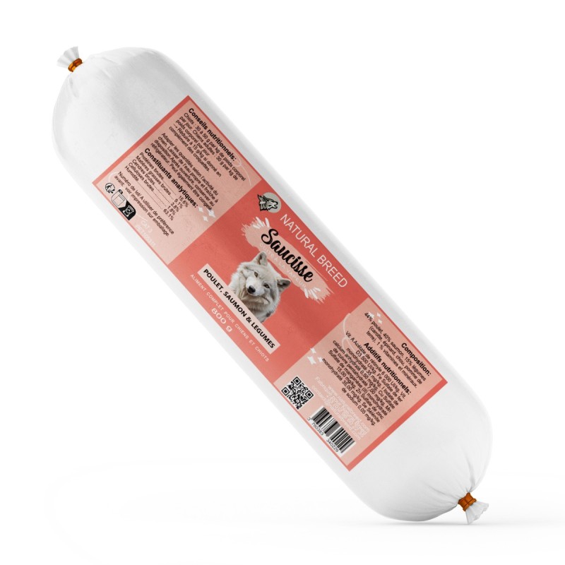 Saucisse poulet saumon légumes