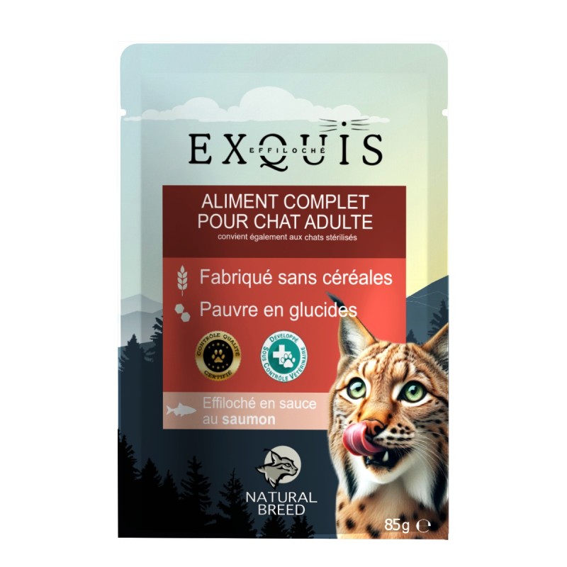 Exquis Effiloché Saumon – Aliment complet chat adulte (et stérilisé) Exquis Effiloché Saumon – Aliment complet chat adulte (et stérilisé)