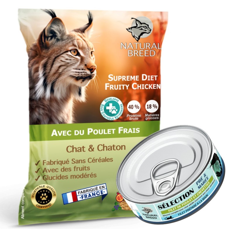 Pack Bi-Nutrition Chat – Supreme Diet Fruity + Sélection | Natural Breed Pack Bi-Nutrition Chat – Supreme Diet Fruity + Sélection | Natural Breed