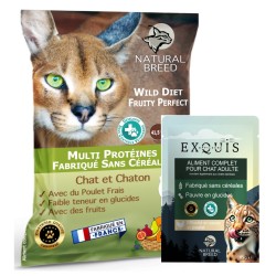 Pack Bi-Nutrition Chat – Wild Diet Fruity + Exquis | Natural Breed