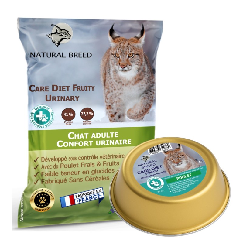 PACK BI NUTRITION SPECIAL URINARY - croquettes care diet fruity urinary 6kg + care diet humide urinary