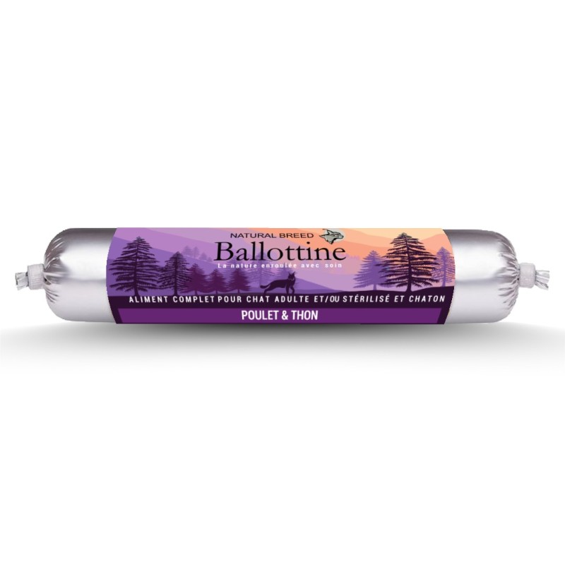 Saucisse pour chat poulet & thon | Ballottine Natural Breed