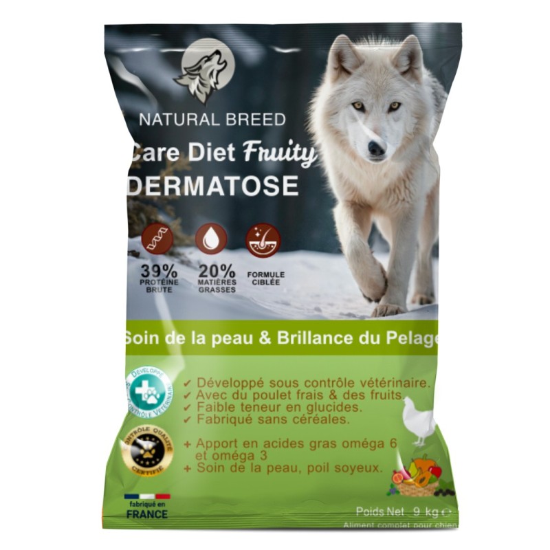 Croquettes chien peau sensible – Dermatose & pelage | Natural Breed