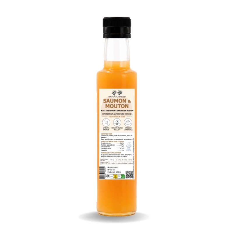 Huile de Saumon et Graisse de Mouton Chien | Oméga-3 & énergie