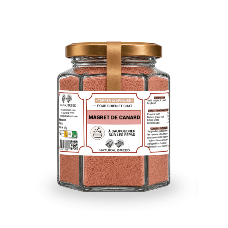 Topper Lyophilisé Magret de Canard pour Chien et Chat | Natural Breed