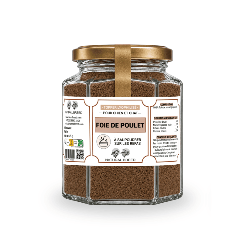 Topper Lyophilisé Foie de Poulet pour Chien et Chat | Natural Breed