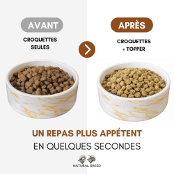 Topper Lyophilisé Poulet Épinard Carotte pour Chien et Chat | Natural Breed