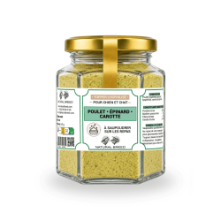 Topper Lyophilisé Poulet Épinard Carotte pour Chien et Chat | Natural Breed
