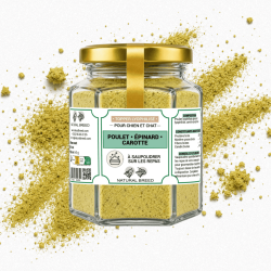 Topper Lyophilisé Poulet Épinard Carotte pour Chien et Chat | Natural Breed