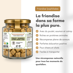 Freeze-dried treats - Chicken, salmon & catnip - Dog&Cat