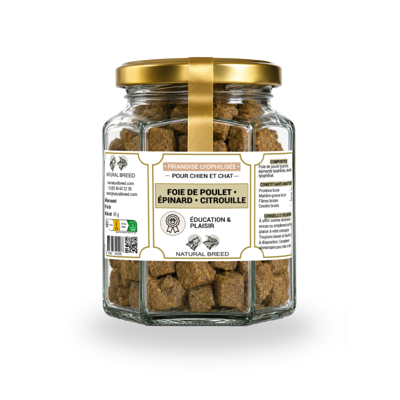 Freeze-dried treats - Chicken liver, spinach, pumpkin - Dog&Cat