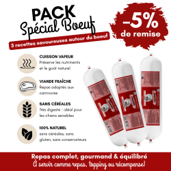Pack 2 Beef sausages - Complete dog food
