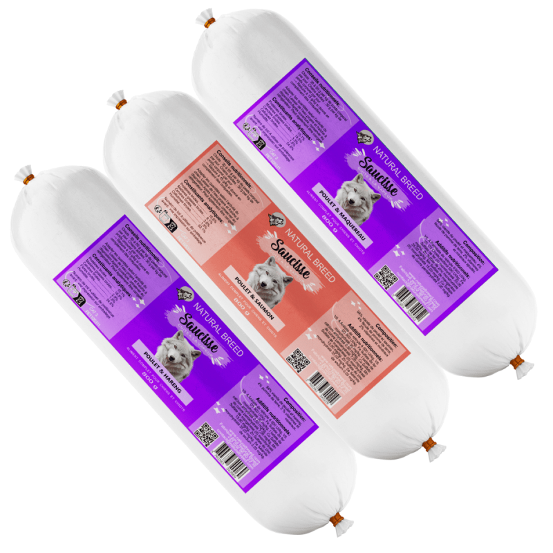 PACK Fish sausages - Complete dog food