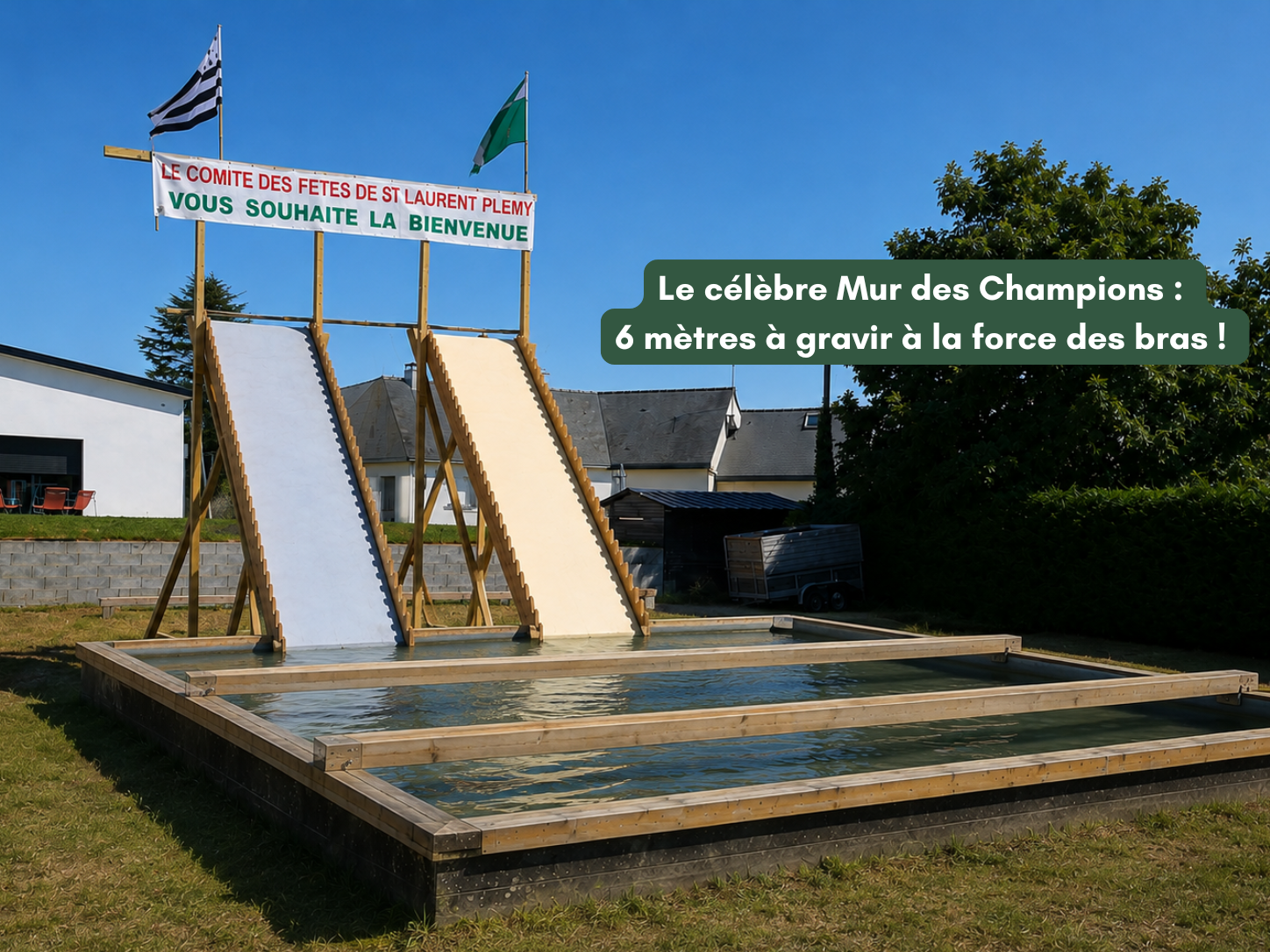 Mur des Champions lors de la fête de la Saint-Laurent à Plémy